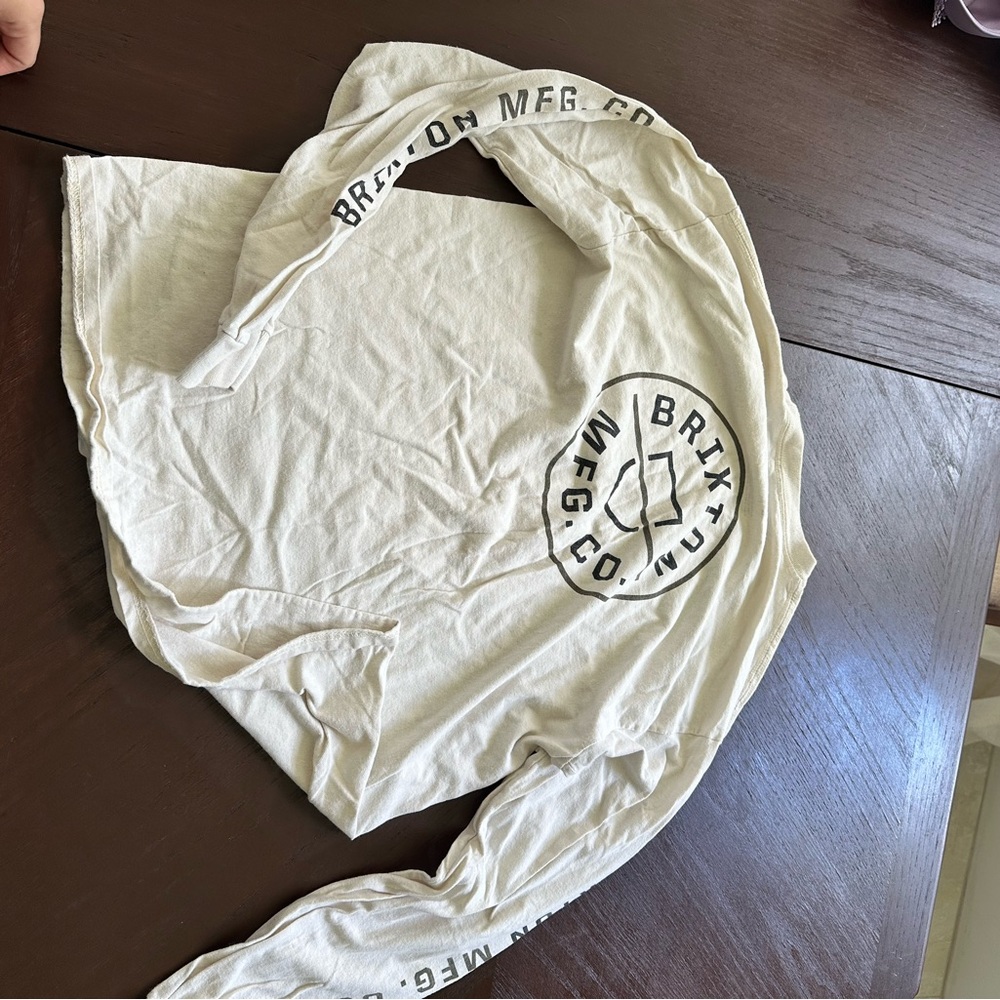 Brixton Cream Long Sleeve Tee with Black Logo